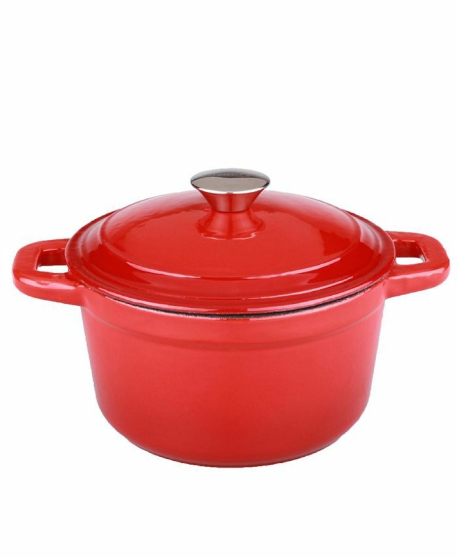 Kitchen * | Berghoff Neo 7 Qt. Cast Iron Round Cove Dutch Oven Red