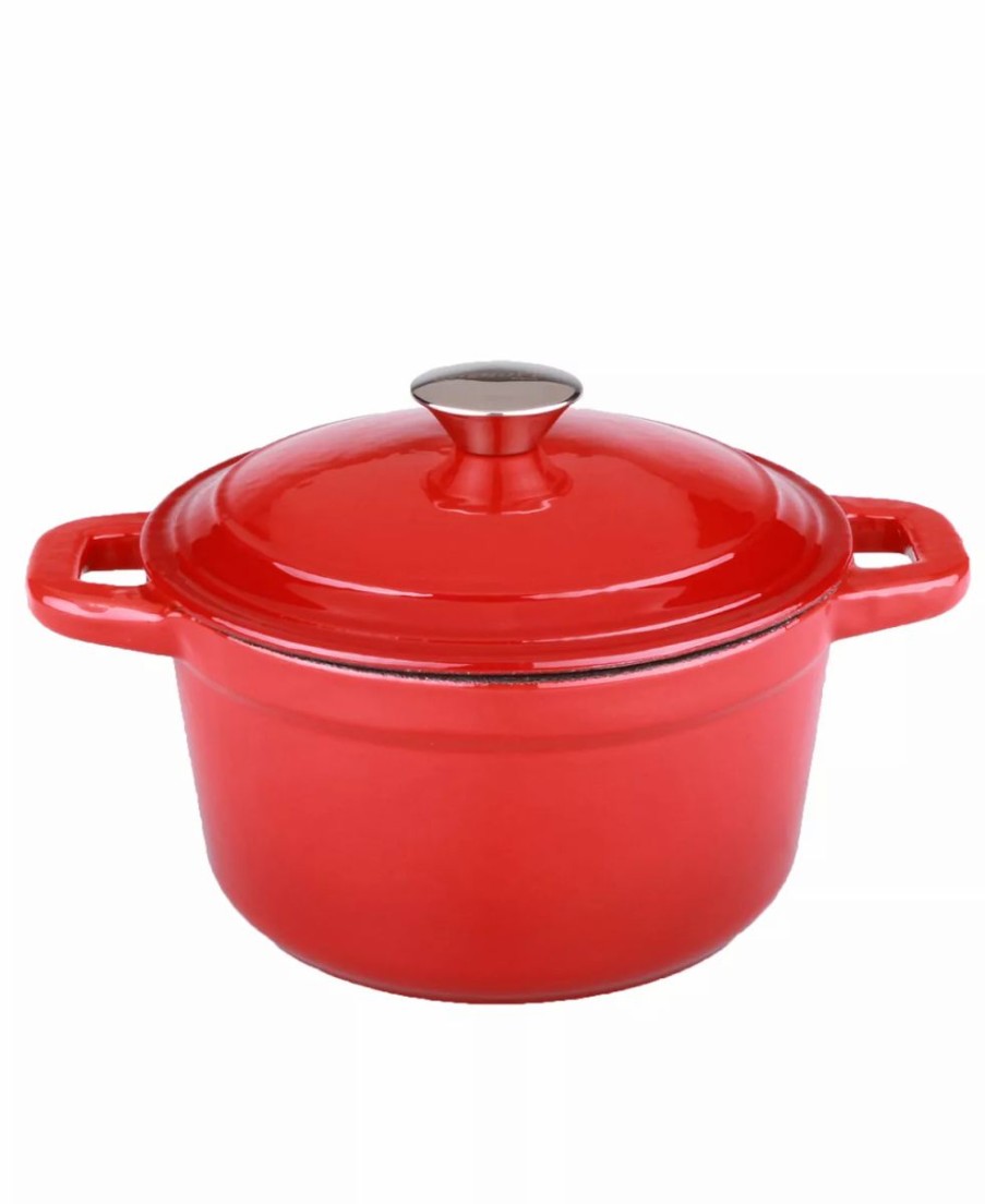 Kitchen * | Berghoff Neo 7 Qt. Cast Iron Round Cove Dutch Oven Red