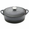 Kitchen * | Denby Halo 4.5-Qt. Oval Covered Casserole Black/Grey