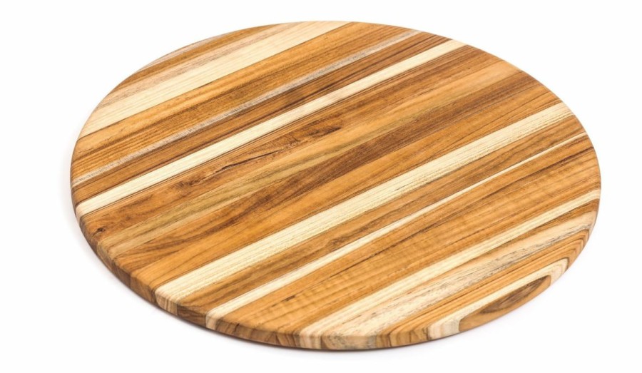 Knives * | Teakhaus Edge Grain Cutting/Serving Board (Round) | 13 X 0.5