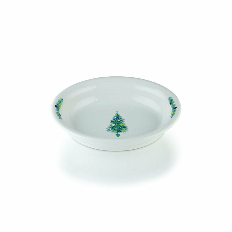 Glassware & Tabletop * | Fiesta 40Oz Oval Vegetable Bowl | Blue Christmas Tree (White)