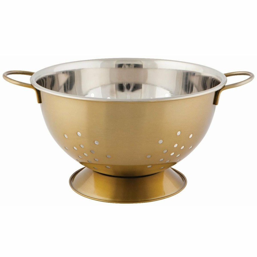 Cooks' Tools * | Danica Brands Now Designs By Danica Large Stainless Steel Colander | Gold