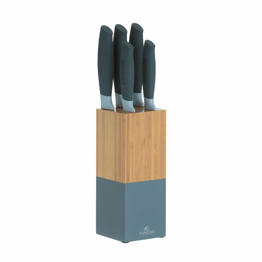 Knives * | Viners Horizon 6-Piece Knife Block Set |Grey