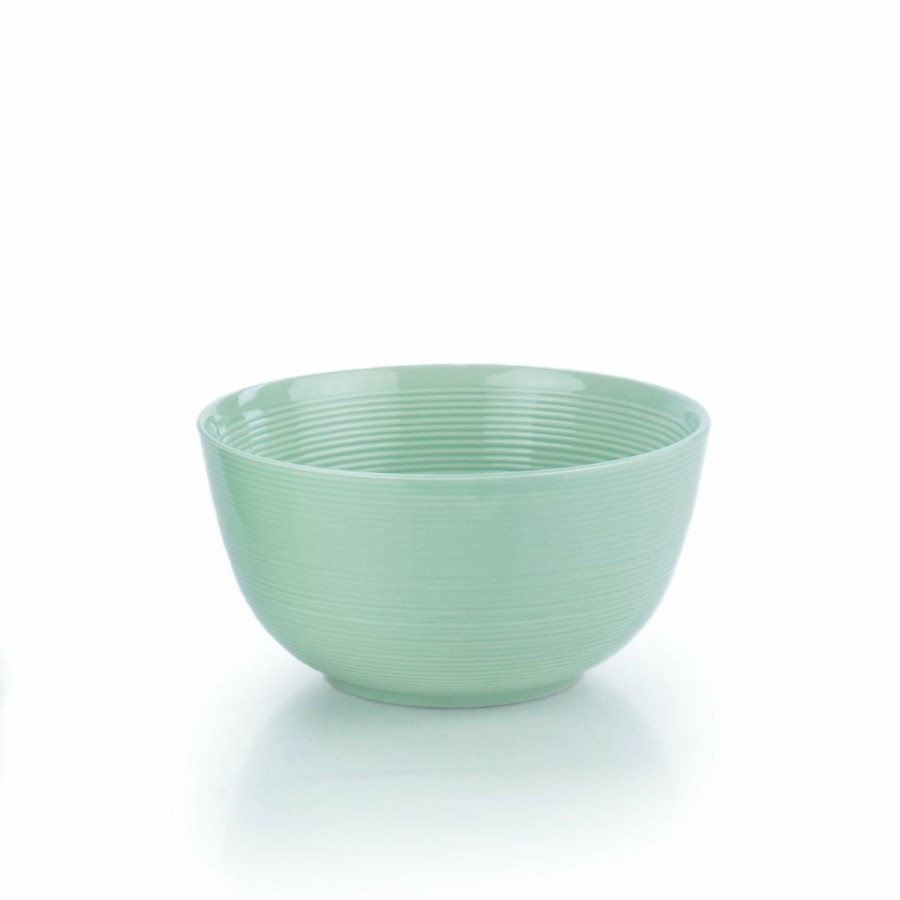 Glassware & Tabletop * | Everything Kitchens Modern Colorful Neutrals Rippled 6 Bowls (Set Of 4) Glazed | Light Green