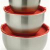 Cooks' Tools * | Norpro Stainless-Steel Mixing Bowl Set W/ Lids 3 Pcs