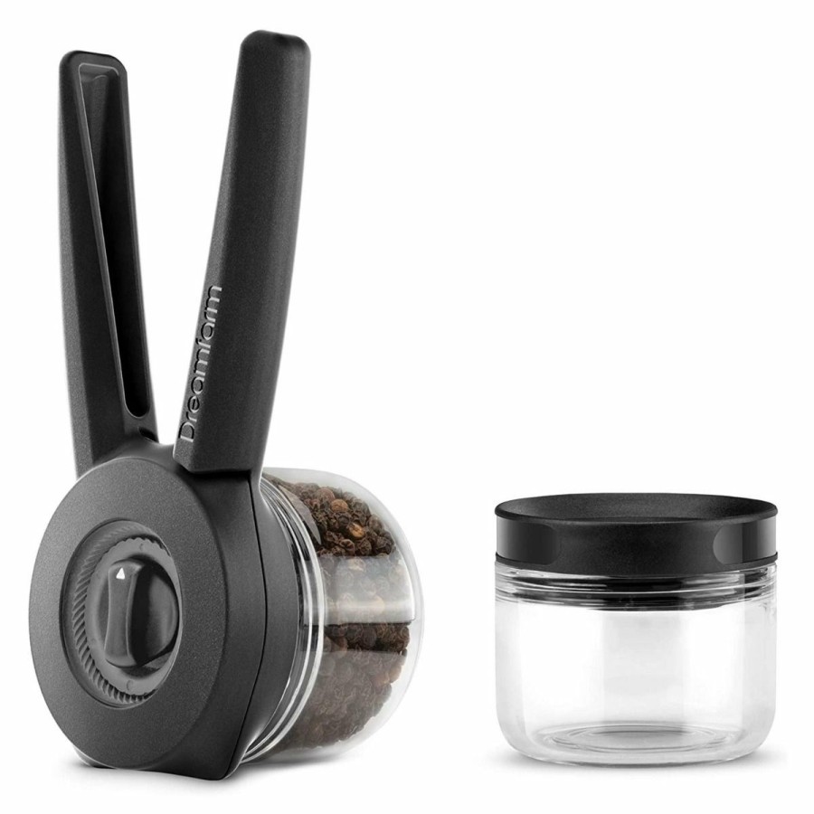 Cooks' Tools * | Dreamfarm Ortwo Lite Spice Grinder + Extra Jar | Black