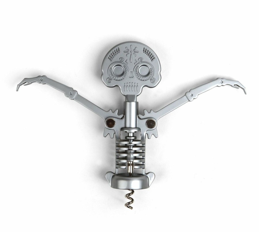 Glassware & Tabletop * | Kikkerland Corkscrew | Day Of The Dead Skull