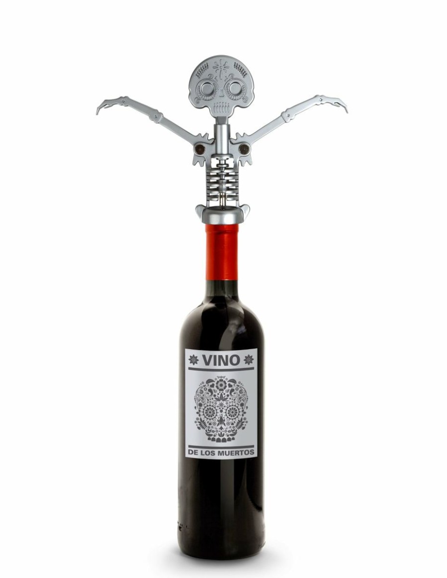 Glassware & Tabletop * | Kikkerland Corkscrew | Day Of The Dead Skull