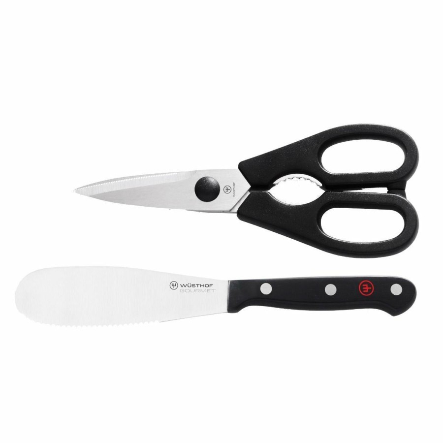 Knives * | Wusthof Cutlery Wusthof Gourmet 2-Piece Shear & Spreader Set