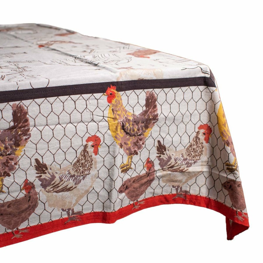 Glassware & Tabletop * | Mahogany Usa Printed 60 X 120 Tablecloth | Chickens And Barns