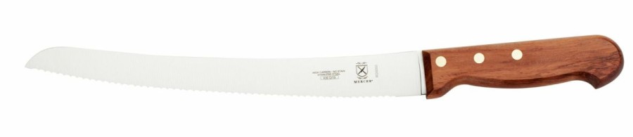 Knives * | Mercer Cutlery Mercer Praxis 10 Curved Bread Knife & Wavy Edge (Rosewood)