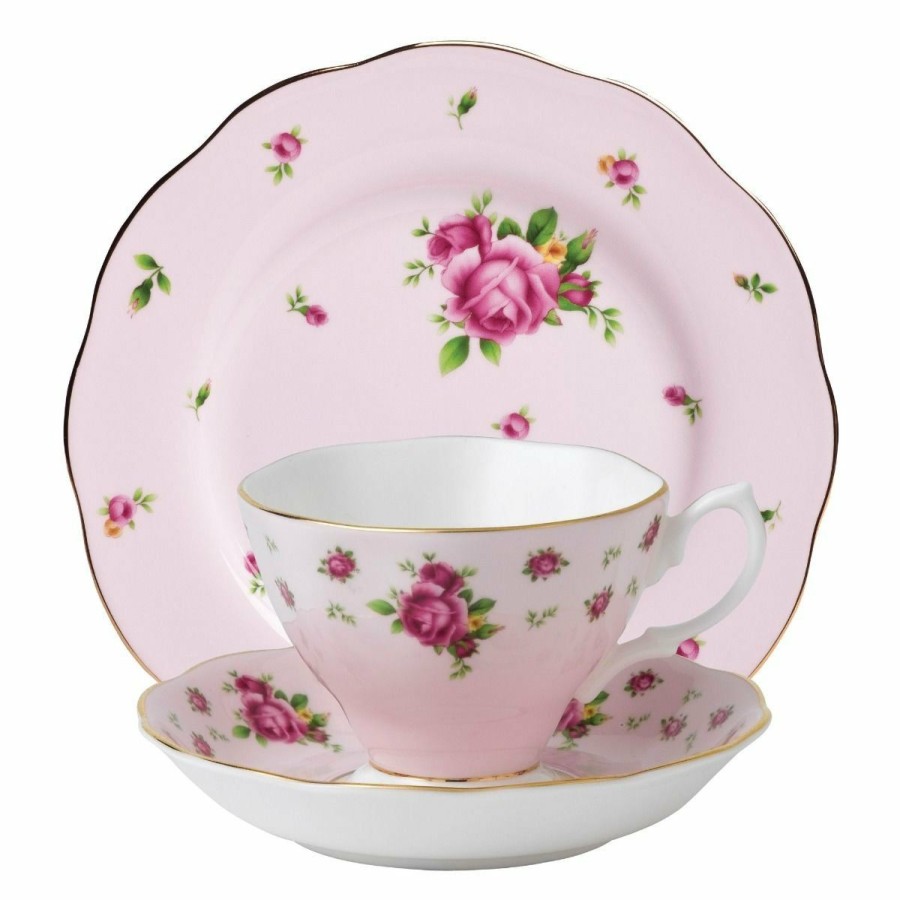 Glassware & Tabletop * | Royal Albert New Country Roses Collection Vintage 3-Piece Tea Set | Pink