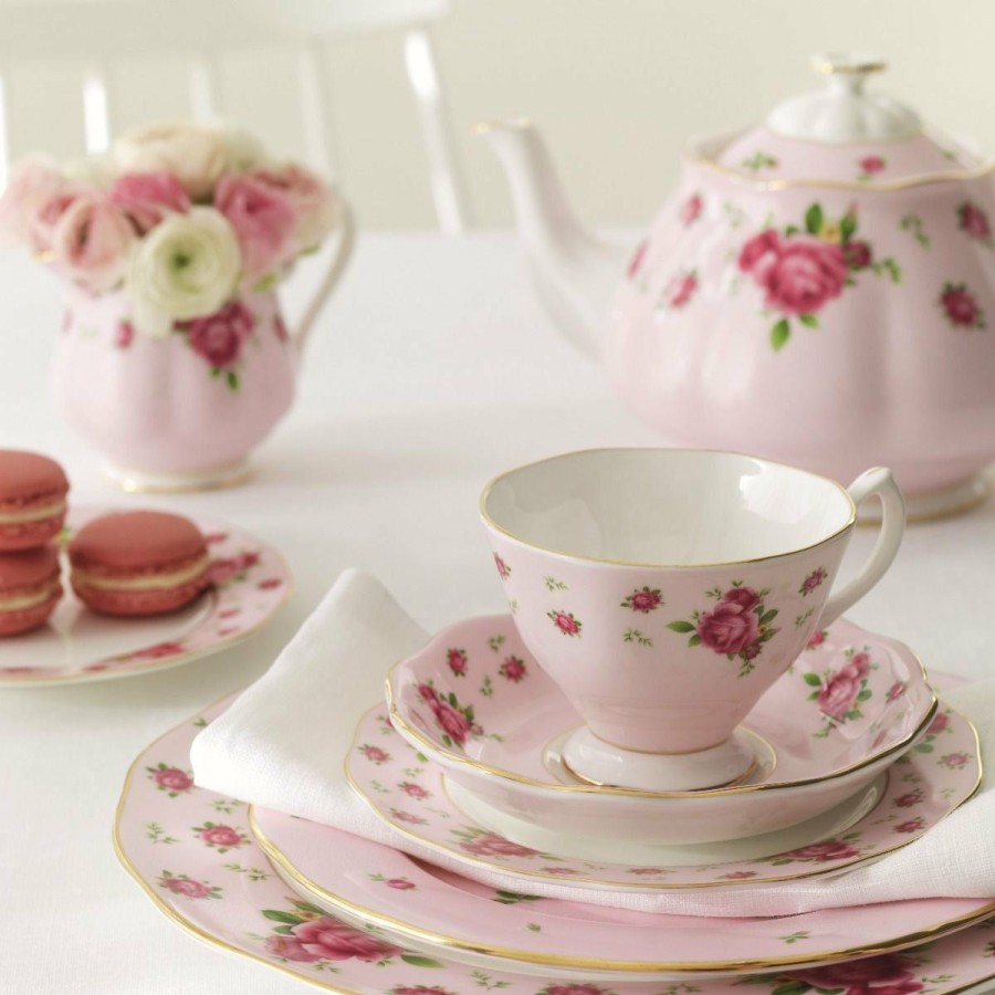 Glassware & Tabletop * | Royal Albert New Country Roses Collection Vintage 3-Piece Tea Set | Pink