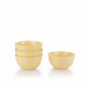 Glassware & Tabletop * | Everything Kitchens Modern Colorful Neutrals Rippled 6 Bowls (Set Of 4) Glazed | Butter Yellow