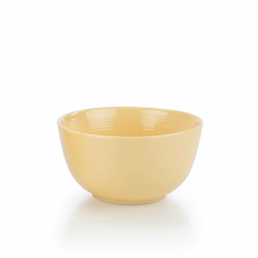 Glassware & Tabletop * | Everything Kitchens Modern Colorful Neutrals Rippled 6 Bowls (Set Of 4) Glazed | Butter Yellow