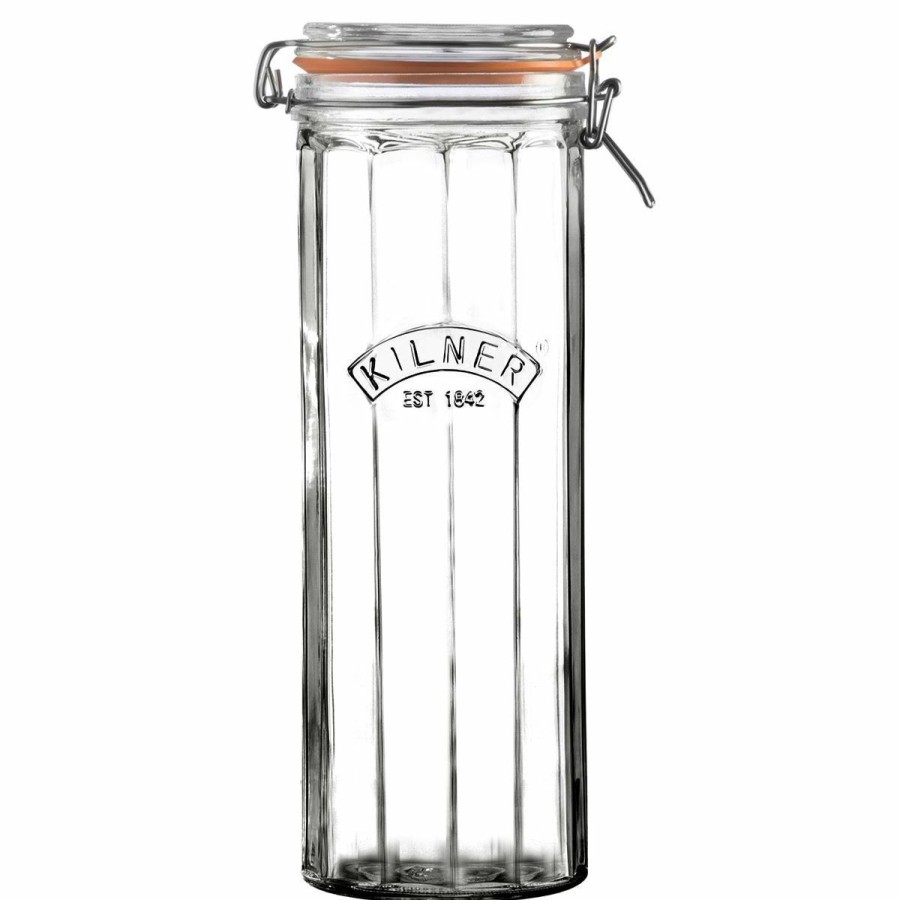 Glassware & Tabletop * | Kilner Facetted Clip Top Pasta Jar | 74Oz