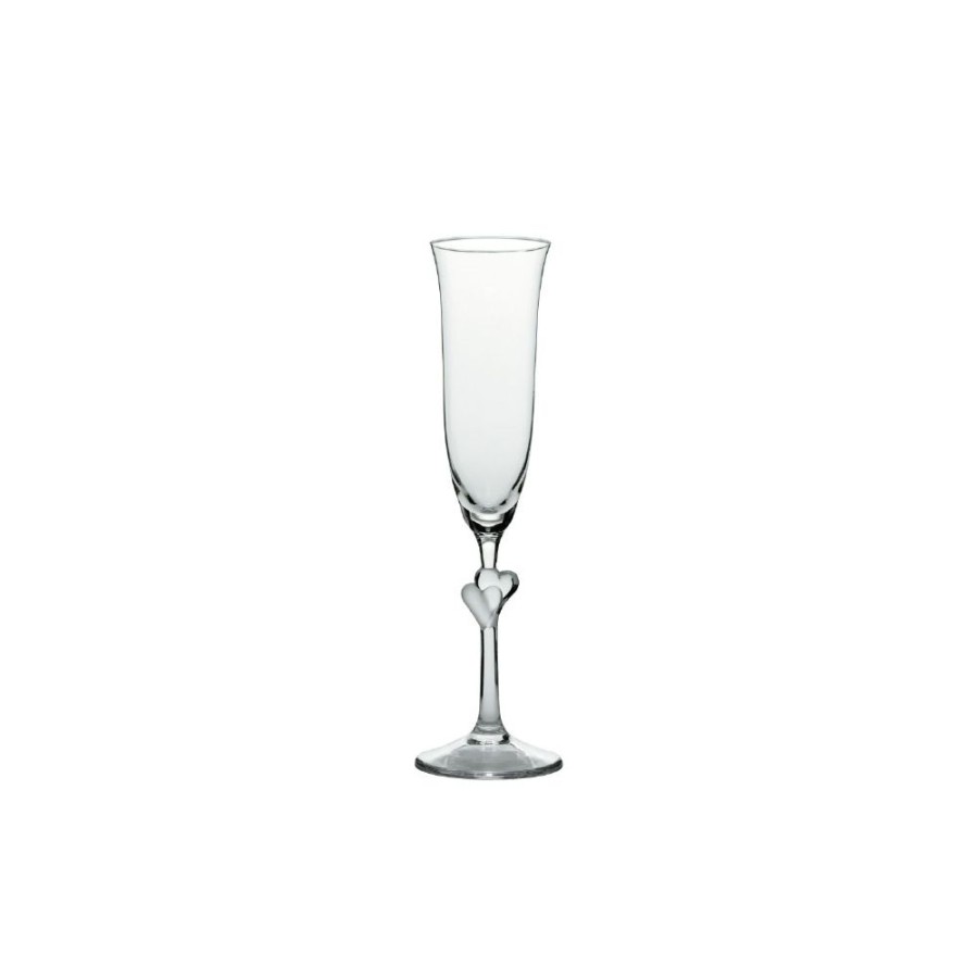 Glassware & Tabletop * | Stolzle 6Oz L'Amore Satin Heart Flutes | Set Of 2