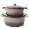 Kitchen * | Berghoff Neo Cast Iron Stockpot And Covered Dutch Ovens, Set Of 2 Gray