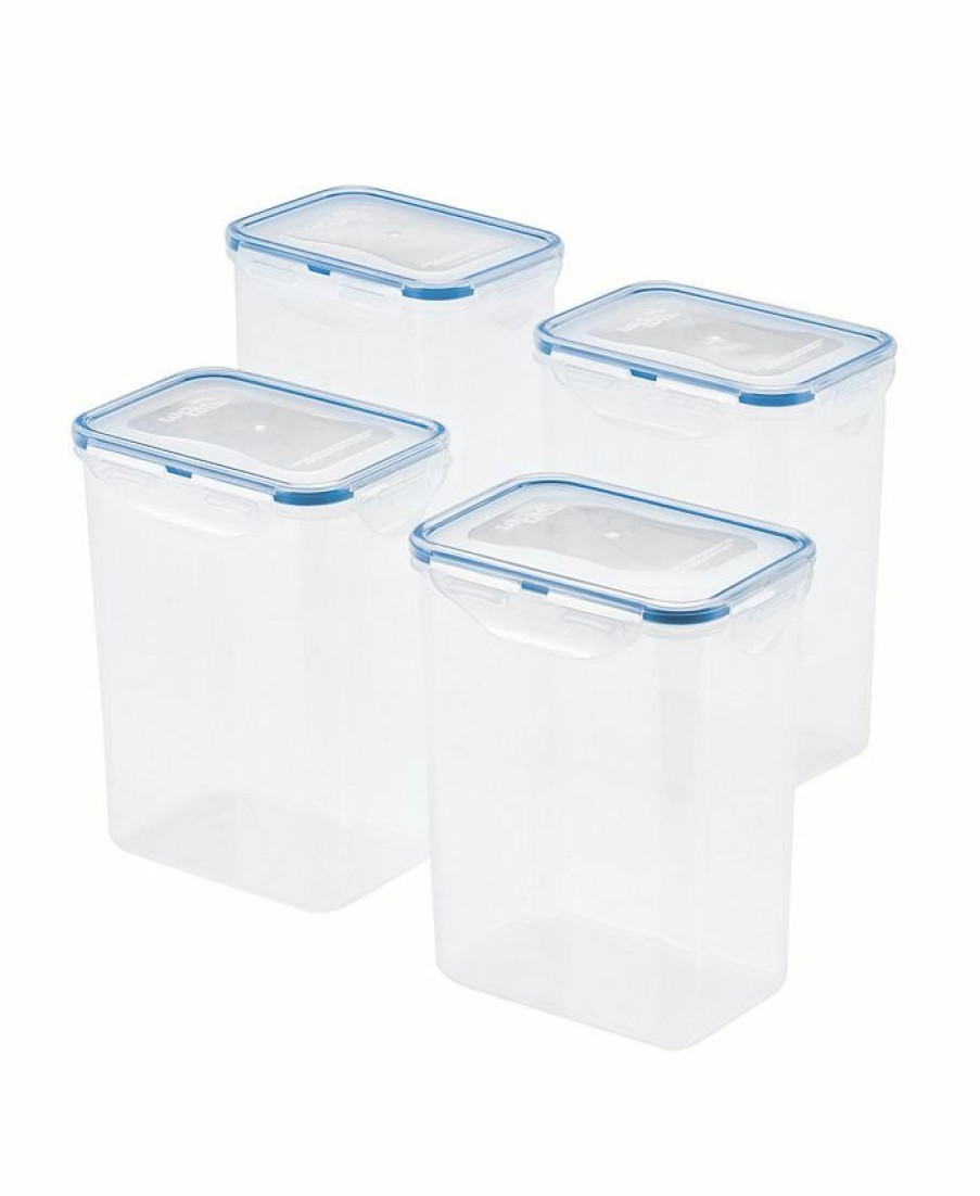 Kitchen * | Lock N Lock Easy Essentials 7.6-Cup Rectangular Food Storage Container, Set Of 4 Clear