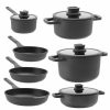 Kitchen * | Berghoff Stone 7 Piece Non-Stick Cookware Set Black