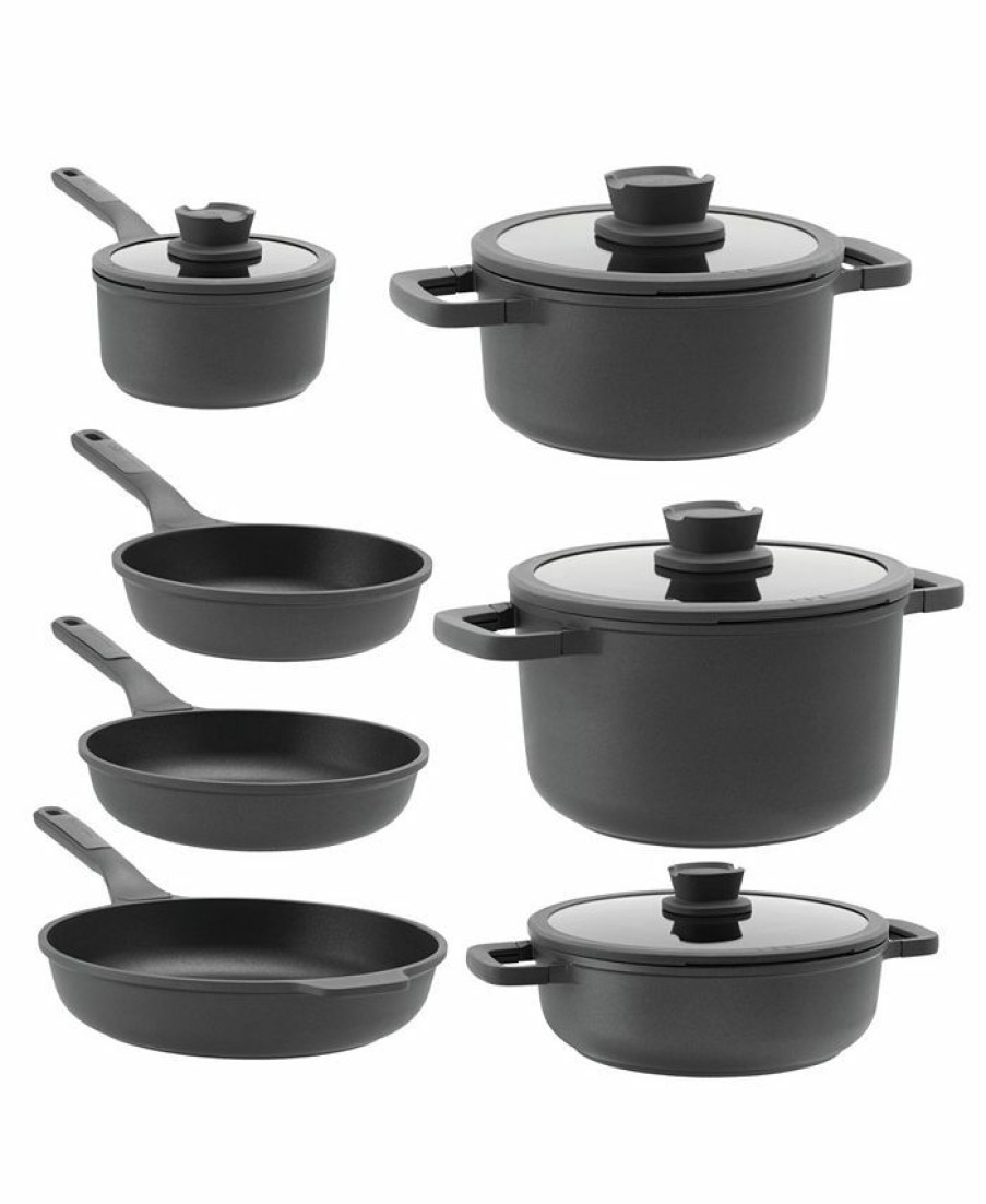 Kitchen * | Berghoff Stone 7 Piece Non-Stick Cookware Set Black