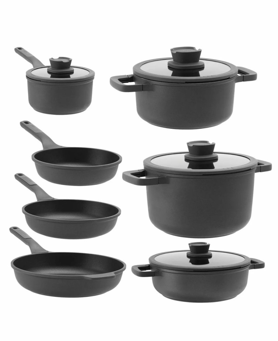 Kitchen * | Berghoff Stone 7 Piece Non-Stick Cookware Set Black