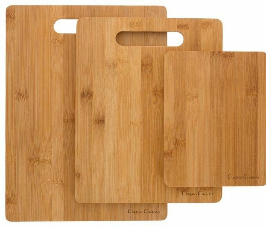 Knives * | Totally Bamboo All-Natural Bamboo 3-Piece Cutting Board Set