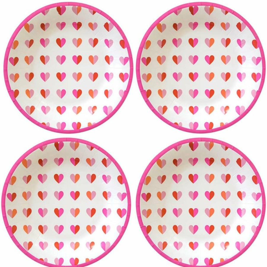 Glassware & Tabletop * | C.R Gibson (One Coast) C.R. Gibson Paper Lunch/Dessert Plates (Set Of 8) | With All My Heart