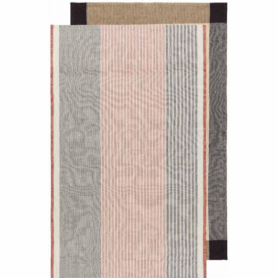 Glassware & Tabletop * | Danica Brands Danica Heirloom Array Stripe Dishtowels (Set Of 2) | Shadow