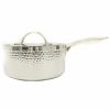 Kitchen * | Berghoff Ammered Tri-Ply 7 Covered Saucepan Silver-Tone