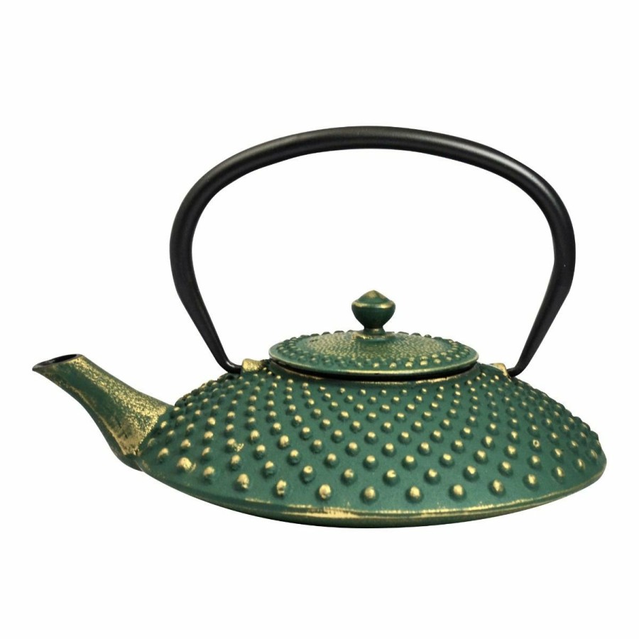 Glassware & Tabletop * | Frieling 34Oz Kambin Cast Iron Teapot | Green & Gold