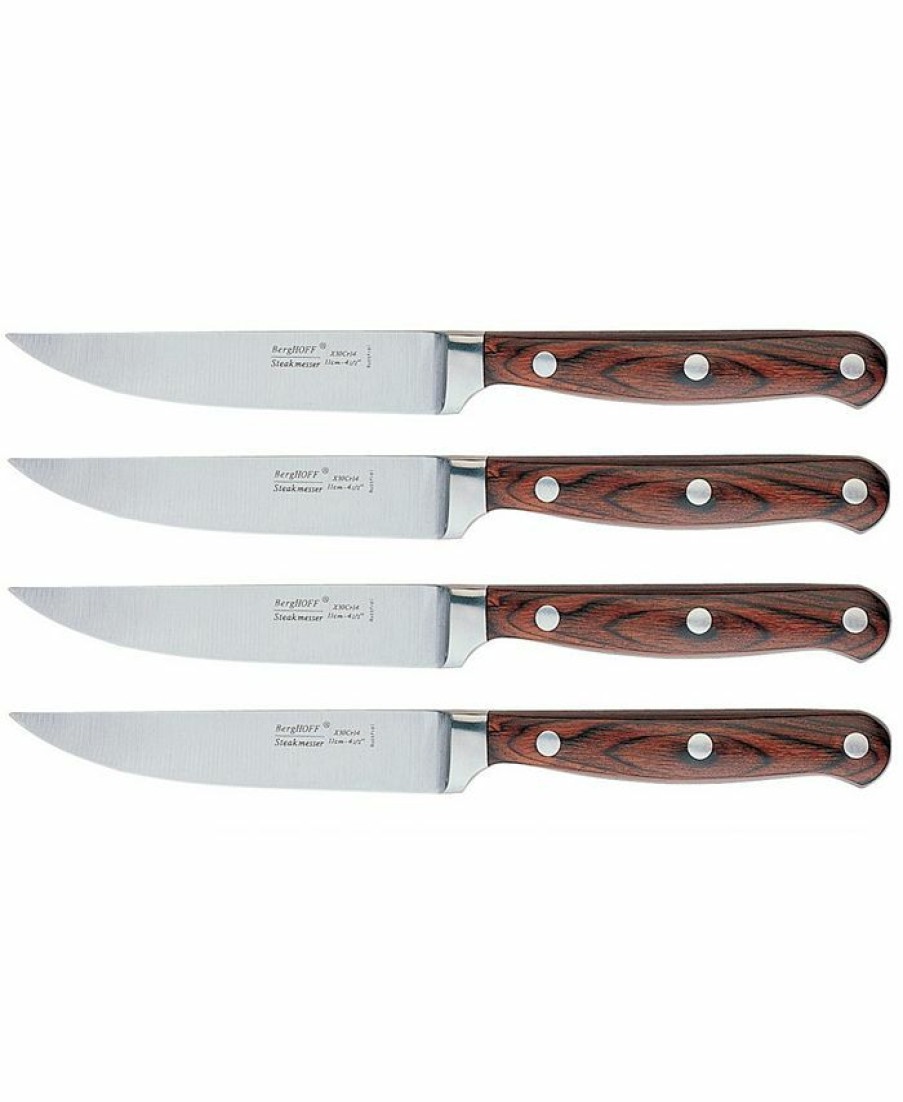 Kitchen * | Berghoff Pakka Wood 4-Pc. Steak Knife Set Black