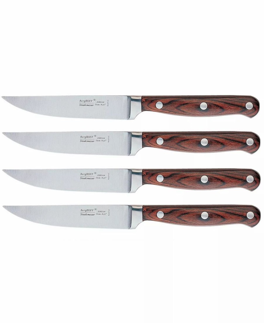 Kitchen * | Berghoff Pakka Wood 4-Pc. Steak Knife Set Black