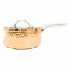 Kitchen * | Berghoff Tri-Ply 8 Covered Saucepan, Hammered Copper