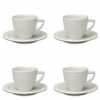 Kitchen * | Berghoff Essentials 4 Oz Porcelain Cup Saucer, Set Of 4 White