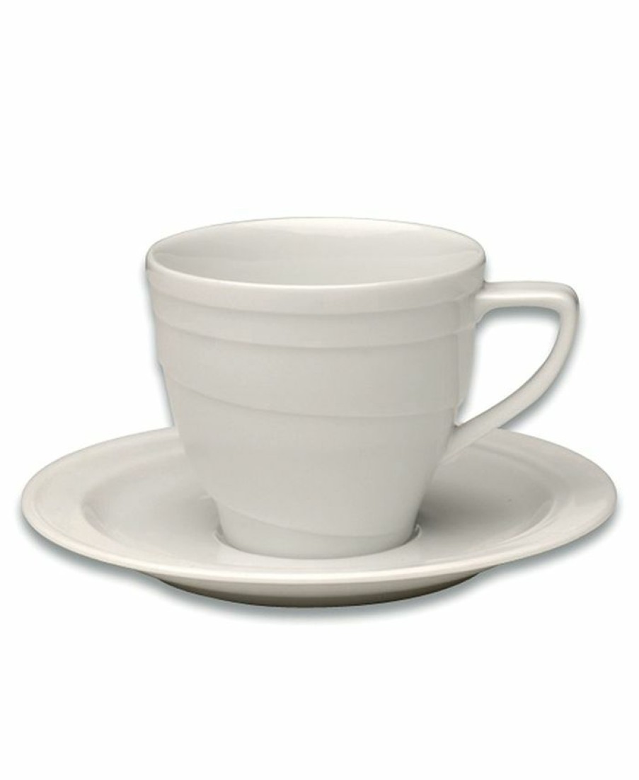 Kitchen * | Berghoff Essentials 4 Oz Porcelain Cup Saucer, Set Of 4 White