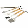 Kitchen * | Cuisinart 4-Pc. Ash Wood Grill Tool Set Wood/Stainless Steel