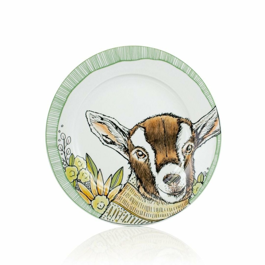 Glassware & Tabletop * | Everything Kitchens Barnyard Baby Animals 16-Piece Dinnerware Set With Mugs | "Caprine Caper Goats" Kid