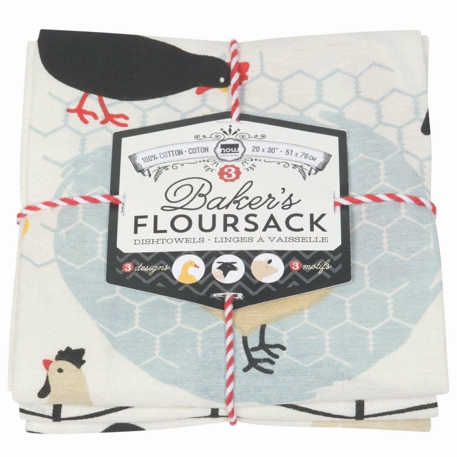 Glassware & Tabletop * | Danica Brands Now Designs By Danica Floursack Dishtowels (Set Of 3) | Farm To Table