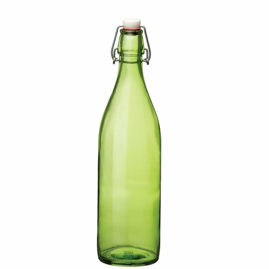 Glassware & Tabletop * | Bormioli Rocco 33.75Oz Swing Top Giara Glass Bottle | Lime Green