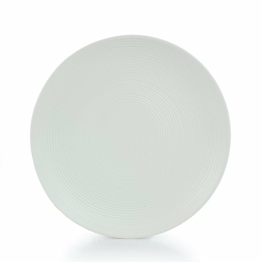 Glassware & Tabletop * | Everything Kitchens Modern Colorful Neutrals Rippled 10.5 Dinner Plates (Set Of 4) Matte | Ivory