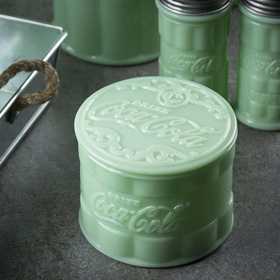 Cooks' Tools * | Tablecraft 14Oz Coca-Cola Jadeite Salt Cellar With Lid