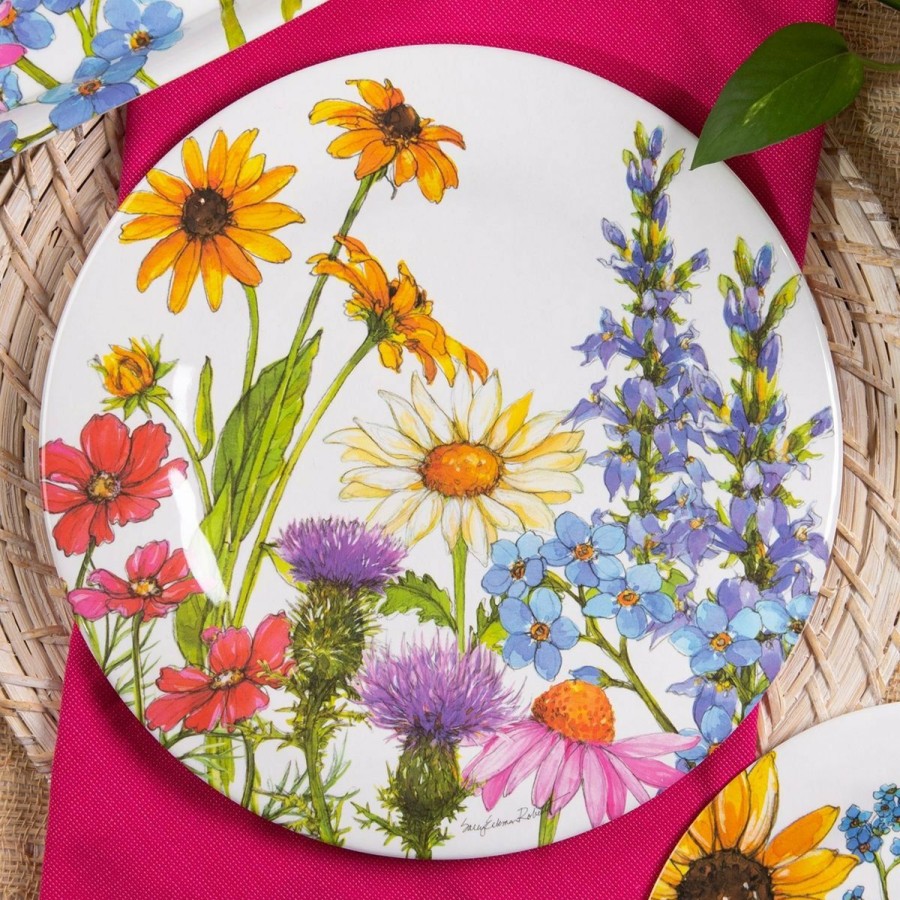 Glassware & Tabletop * | Bamboo Table Dinner Plate | Wildflowers