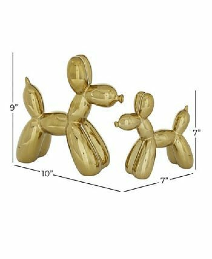 Misc_Gifts * | Rosemary Lane Contemporary Dog Sculpture, Set Of 2 Gold-Tone