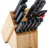 Kitchen * | Farberware 15-Pc. Knife & Edgekeeper Block Set Black