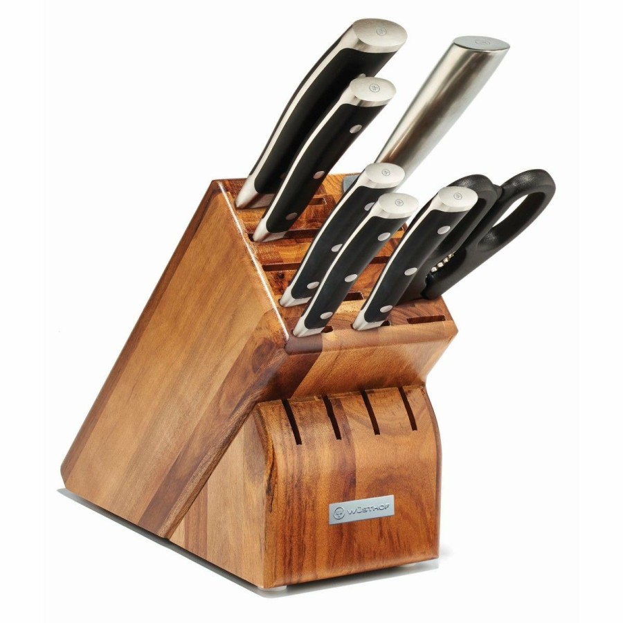 Knives * | Wusthof Cutlery Wusthof Classic Ikon 8-Piece Knife Block Set | Acacia