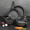 Kitchen * | Brooklyn Steel Co. Rocket Hard Anodized Aluminum 8-Pc. Nonstick Cookware Set Dark Grey