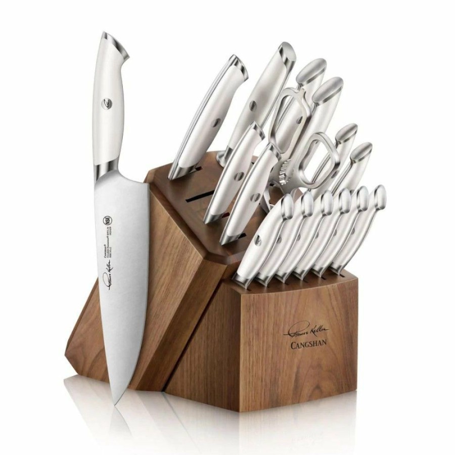 Knives * | Cangshan Cutlery Thomas Keller Signature White Collection 17-Piece Knife Block Set