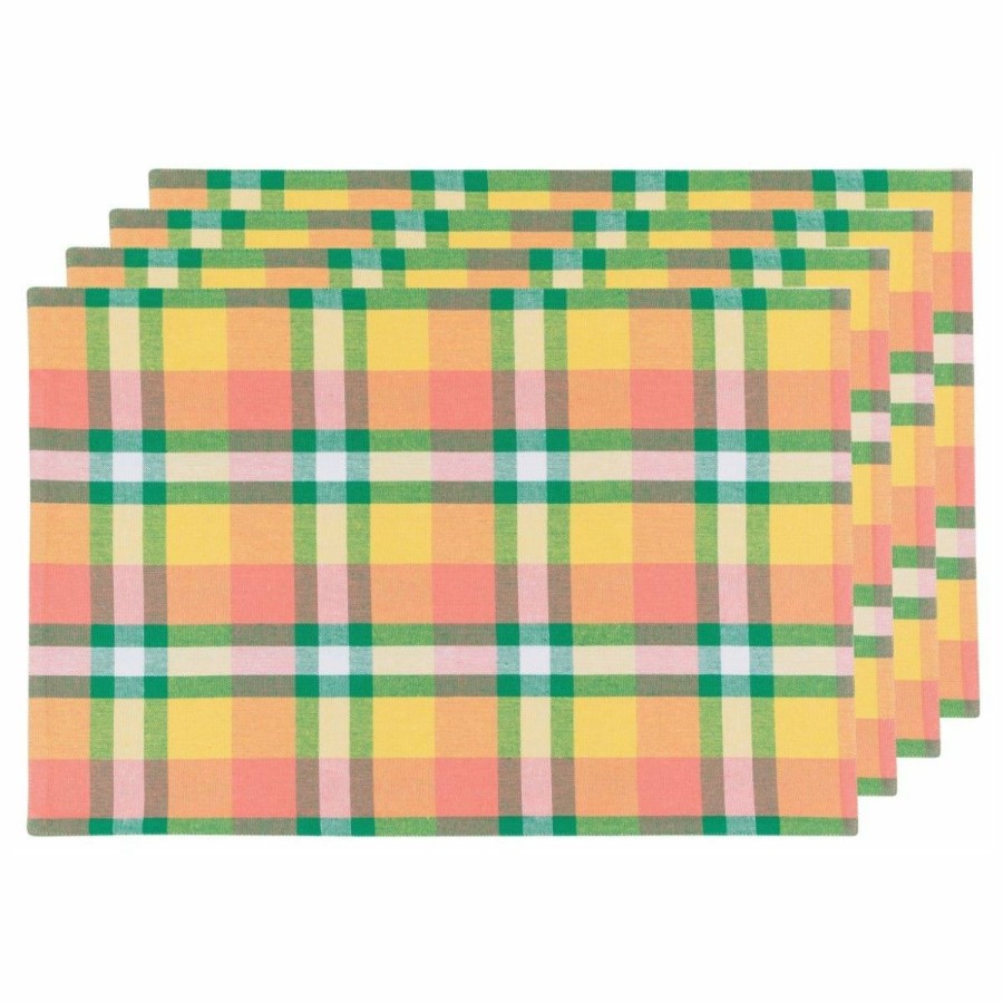 Glassware & Tabletop * | Danica Brands Now Designs By Danica Second Spin 13 X 20 Placemats (Set Of 4) | Plaid Meadow