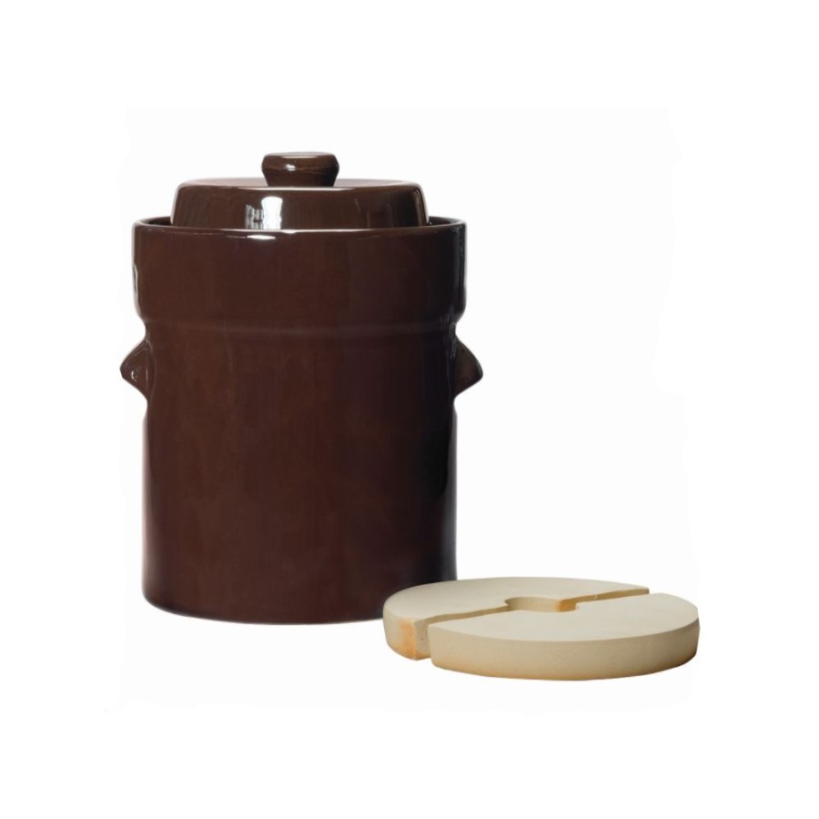 Cooks' Tools * | Roots & Harvest Fermentation Crock Set With Lid & Weights | 5 Quarts